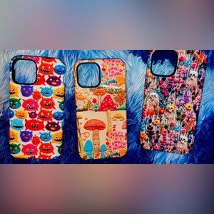 ALL 3 CASES - COMMENT IF YOU WANT ALL 4 (I HAVE 2 MUSHROOM DESIGNS🍄🍄‍🟫